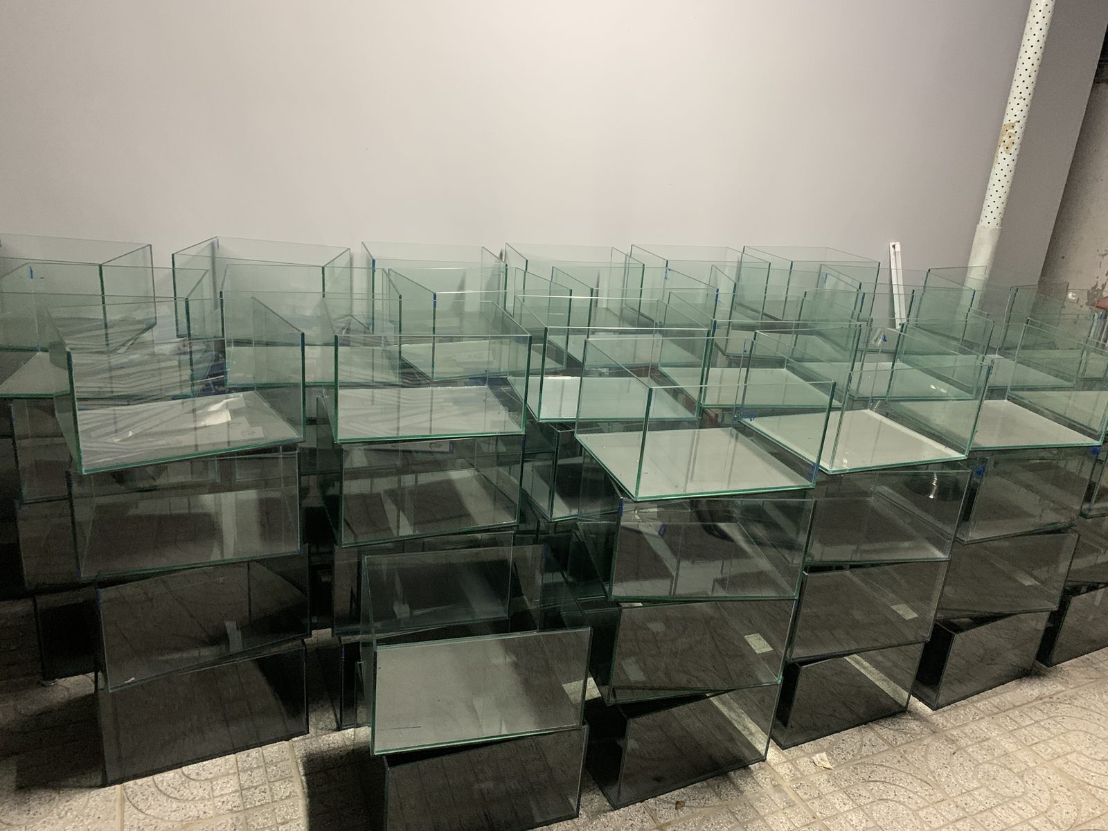 Finished tanks stacked